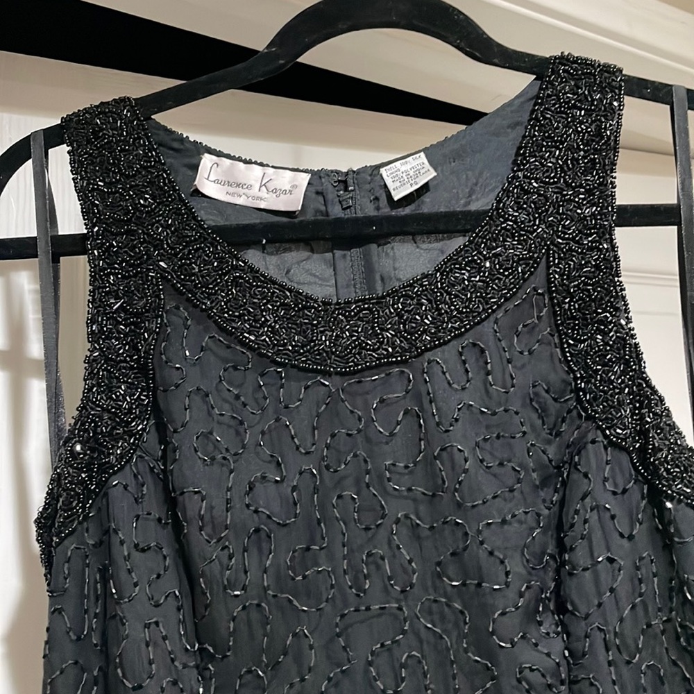 Laurence Kazar black sleeveless sequence dress. 100% Silk. Very classy dress